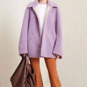 A.L.C. Purple Teddy Jacket Oversized Cozy Fit